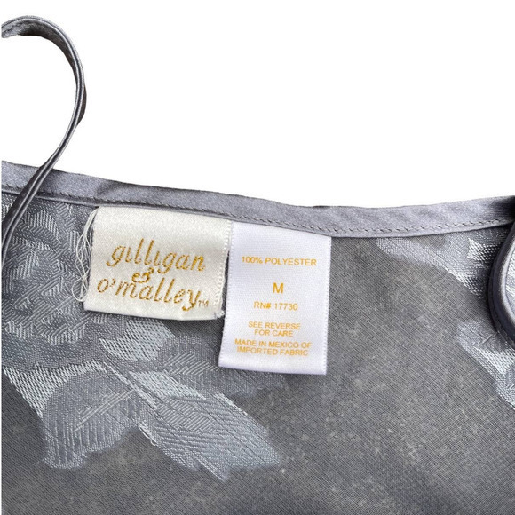 Vintage Gilligan & O Malley Lingerie Set Medium‎ Sheer Floral Applique Gray Y2K - Picture 5 of 7